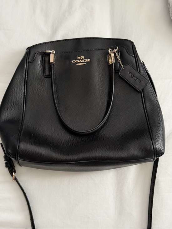 Coach Handbags - Coach Black Leather Satchel with Gold Hardware